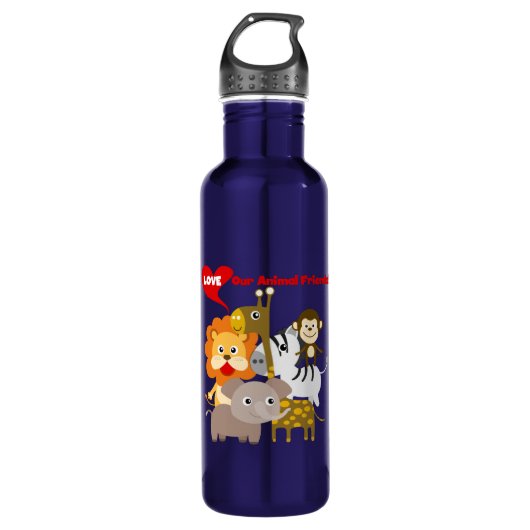Liebe unsere Tierfreunde Trinkflasche (Vorderseite)