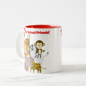 Liebe unsere Tierfreunde Zweifarbige Tasse (Vorderseite Links)