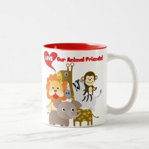 Liebe unsere Tierfreunde Zweifarbige Tasse