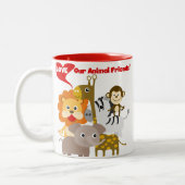Liebe unsere Tierfreunde Zweifarbige Tasse (Links)