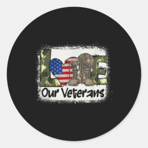 Liebe Unsere Veteranen Wir Militärveteran Day Mens Runder Aufkleber