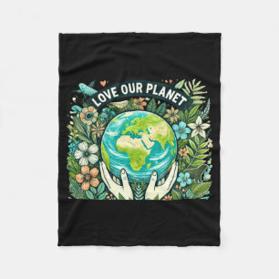 Liebe unseren Planeten Erde Tag T-Shirt Fleecedecke