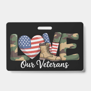 Liebe unseren Tag der Veteranen Stolz Militär Amer Ausweis