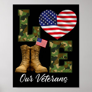 Liebe unseren Tag der Veteranen Stolz Militär Amer Poster
