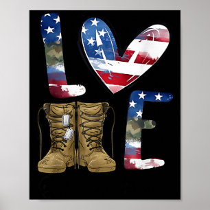 Liebe unseren Veteranen Tag Stolz Militär Amerikan Poster