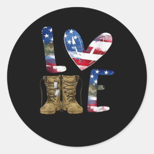 Liebe unseren Veteranentag Stolz Militär Amerikani Runder Aufkleber