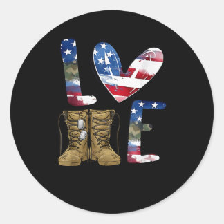 Liebe unseren Veteranentag Stolz Militär Amerikani Runder Aufkleber