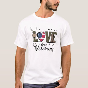 Liebe unseren Veteranentag Stolz Militärveterantag T-Shirt
