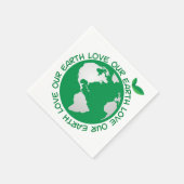 Liebe unserer Erde auf Paper Napkin Serviette (Ecke)