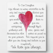 Liebe unserer Tochterplakette Fotoplatte (Vorderseite)