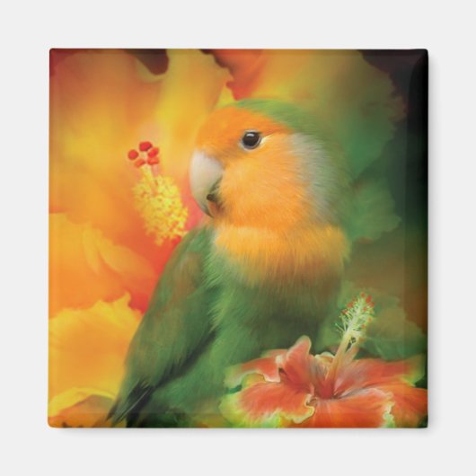 Liebe unter dem Hibiskus Art Magnet (Vorne)