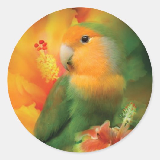 Liebe unter dem Hibiskus Art Sticker (Vorderseite)