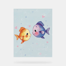 Liebe unter dem Meer – Süßes Wasserfarben-Fischpaa Acrylschild