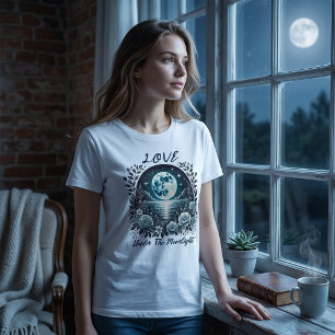 Liebe unter dem Mondlicht Romantisches Design Tri-Blend Shirt