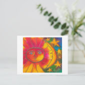 LIEBE UNTER DEM SONNENMOND UND DEN STERNEN EINLADUNGSPOSTKARTE (Stehend Vorderseite)