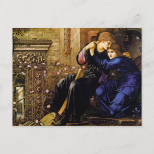 Liebe unter den Ruinen der Pre-Raphaelite Art Postkarte