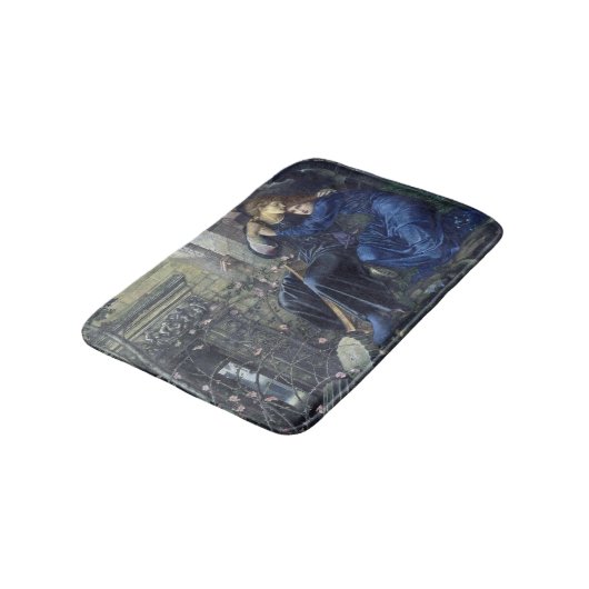 Liebe unter den Ruinen (von Edward Burne-Jones) Badematte (Schrägansicht)