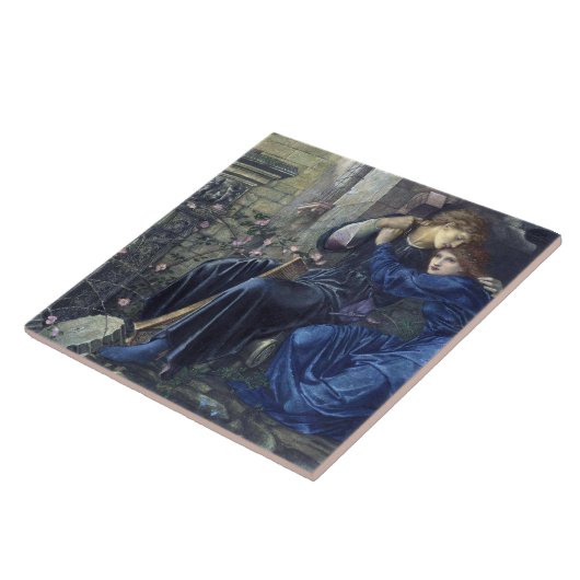 Liebe unter den Ruinen (von Edward Burne-Jones) Fliese (Seite)