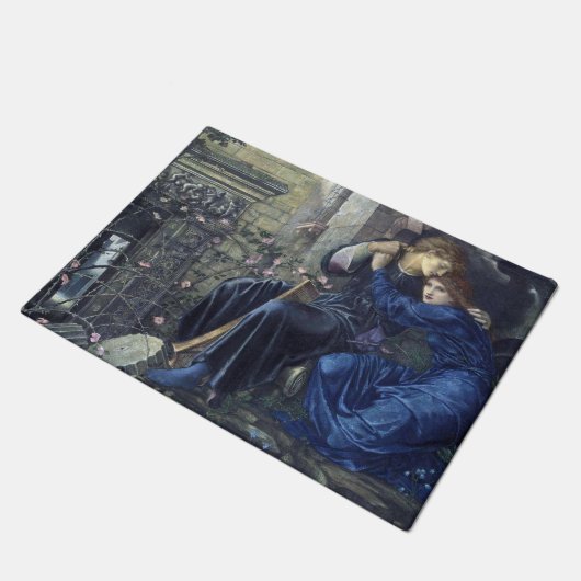 Liebe unter den Ruinen (von Edward Burne-Jones) Fußmatte (Schrägansicht)