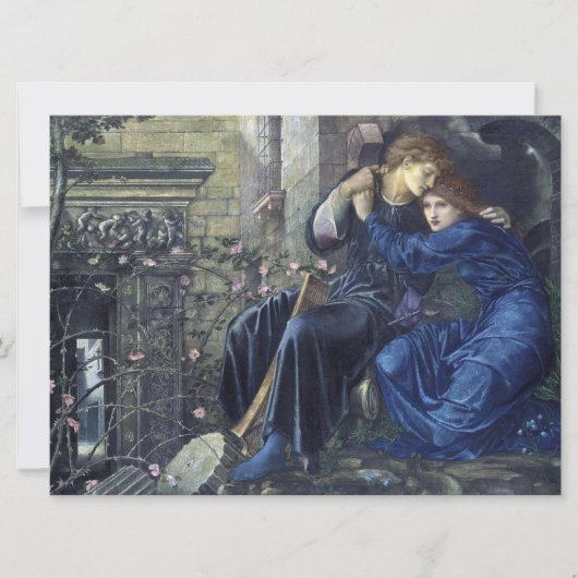 Liebe unter den Ruinen (von Edward Burne-Jones) Karte (Vorderseite)