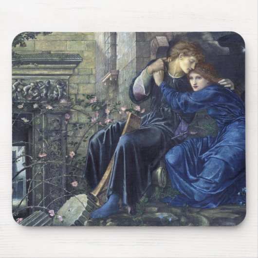 Liebe unter den Ruinen (von Edward Burne-Jones) Mousepad (Vorne)