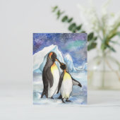 Liebe unter den Sternen - Pinguin Liebhaber Postkarte (Stehend Vorderseite)
