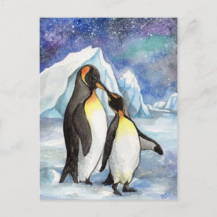 Liebe unter den Sternen - Pinguin Liebhaber Postkarte