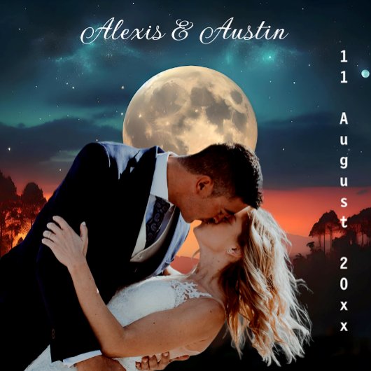 Liebe unter Vollmond-Hochzeitstag Wandteppich