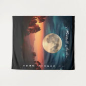 Liebe unter Vollmond-Hochzeitstag Wandteppich (Vorderseite (Horizontal))