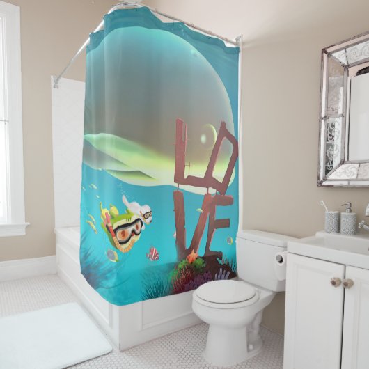 Liebe unter Wasser Duschvorhang (Beispiel)