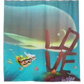 Liebe unter Wasser Duschvorhang (Vorderseite)