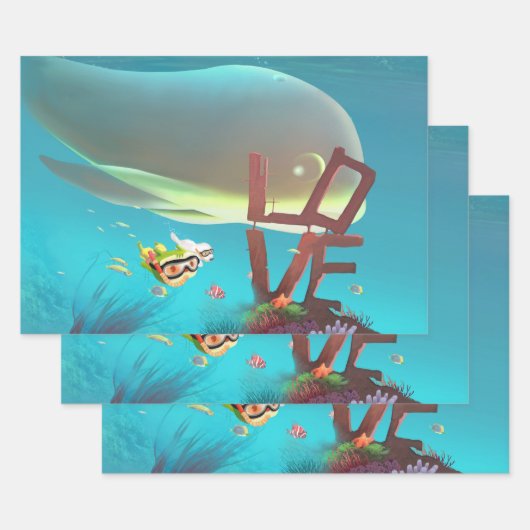 Liebe unter Wasser Geschenkpapier Set (Set)