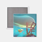 Liebe unter Wasser Magnet (Vorderseite/Rückseite)