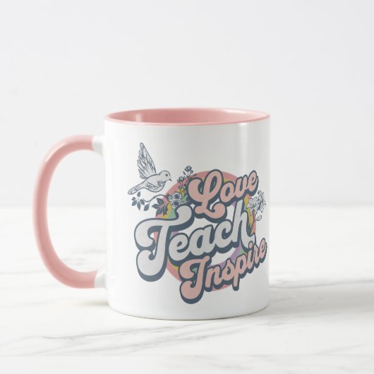 Liebe Unterricht Inspiriere Geschenk für Lehrer Tasse (Links)