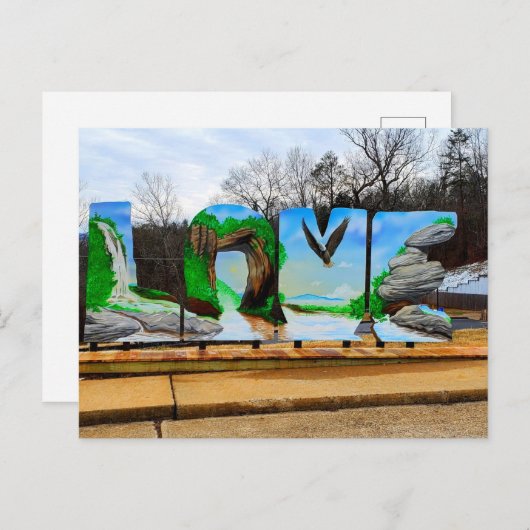 Liebe Unterschreiben am Natural Bridge Staat Park Postkarte (Vorne/Hinten)