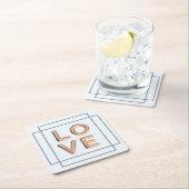 Liebe-Untersetzer Rechteckiger Pappuntersetzer (Vor Ort)