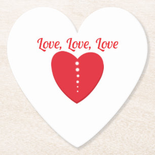 Liebe Untersetzer Rotes Herz & Punkte