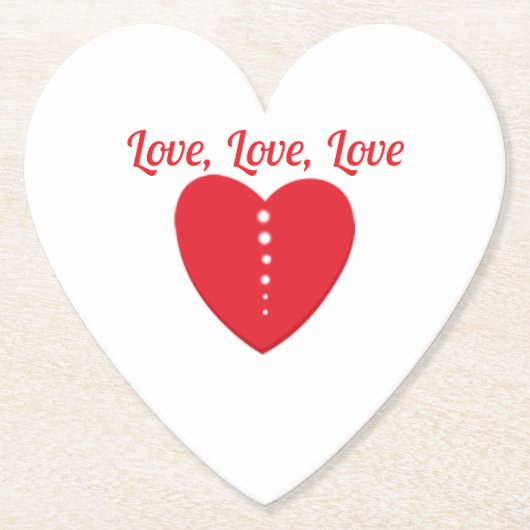 Liebe Untersetzer Rotes Herz & Punkte (Vorderseite)