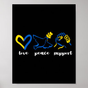 Liebe Unterstützung Frieden Ukraine Bewusstsein He Poster