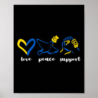 Liebe Unterstützung Frieden Ukraine Bewusstsein He Poster