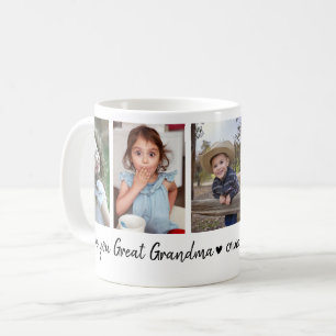 Liebe Urgroßmutter Enkelkinder 5 Foto-Collage Kaffeetasse