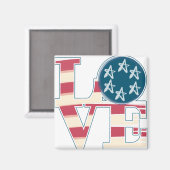 LIEBE US Flagge Magnet (Vorderseite/Rückseite)