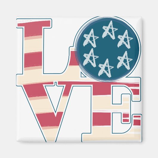 LIEBE US Flagge Magnet (Vorne)