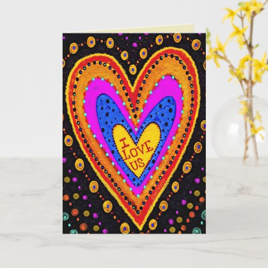 Liebe Us Modernes Schwarzes Farbenspiel Stilvolles Karte (Gelbe Blume)