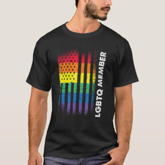 Liebe USA American Flag Regenbogen Gay Lgbtq Lgbt T-Shirt