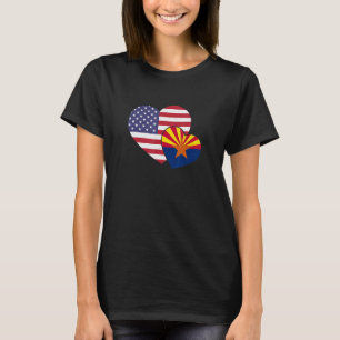 Liebe USA & Arizona Staatsflagge Herz Stolz US-ame T-Shirt