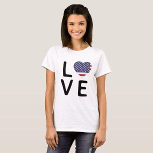 Liebe - USA-Flagge T-Shirt