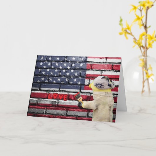 Liebe USA Graffiti Wandkunst. Karte (Gelbe Blume)