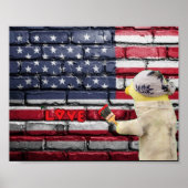 Liebe USA Graffiti Wandkunst. Poster (Vorne)