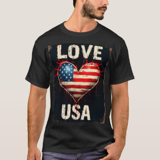 Liebe USA Grafik Herz Usa Liebhaber T-Shirt